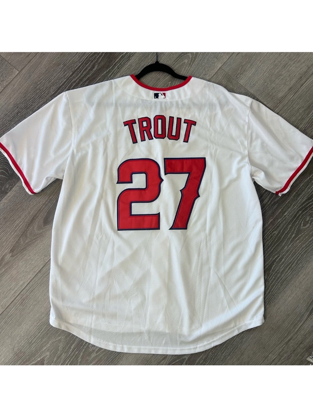 Majestic Los Angeles Angels Mike Trout #27 MLB Cool Base Jersey White Size M